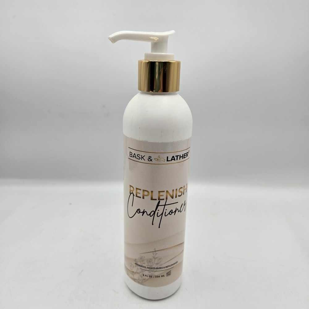 Bask & Lather Replenish Conditioner Deep Hydrating Natural Formula 8 fl oz - New